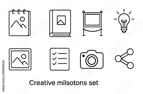 Creative icon set for design projects and digital branding needs
