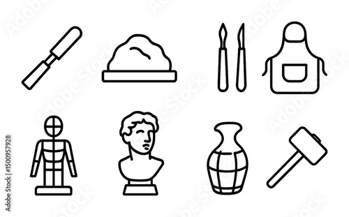 Art and sculpture tools and icons for creative design projects