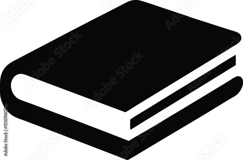 Black and white vector illustration of open and closed books for education and reading