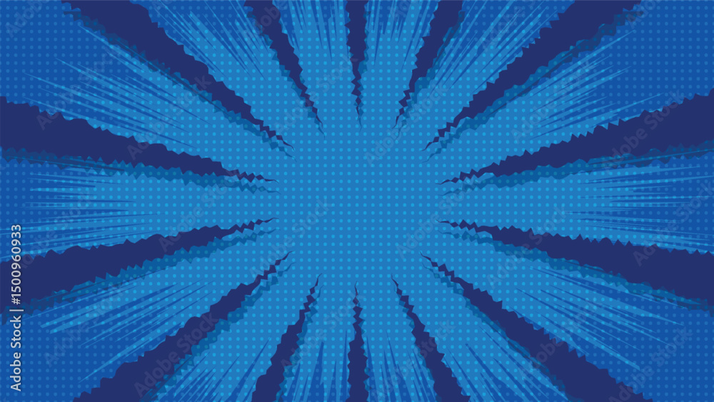 Obraz premium abstract blue cartoon background with exploding effect