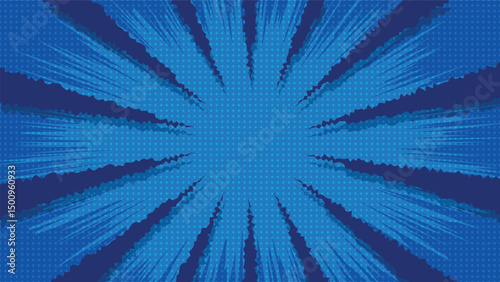 abstract blue cartoon background with exploding effect