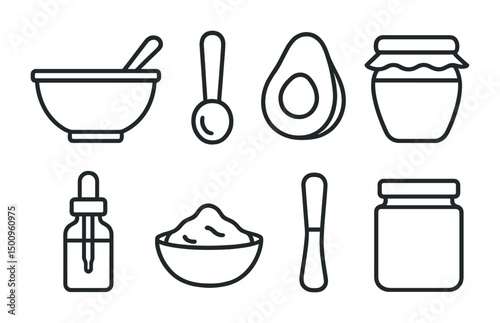 Natural ingredients and utensils for homemade skincare and beauty treatments