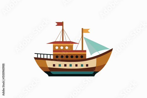 ship on a white background