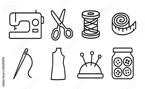 Sewing essentials collection for crafting and design projects