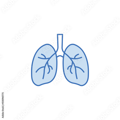 Healthy Lungs icon design with white background stock illustration