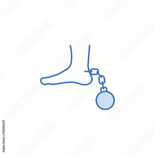 Ball In Ankle icon design with white background stock illustration
