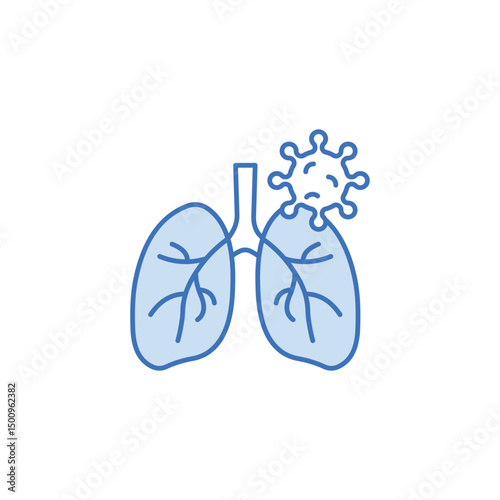 Lung Disease icon design with white background stock illustration