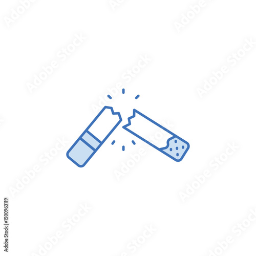 Broken Cigrete icon design with white background stock illustration