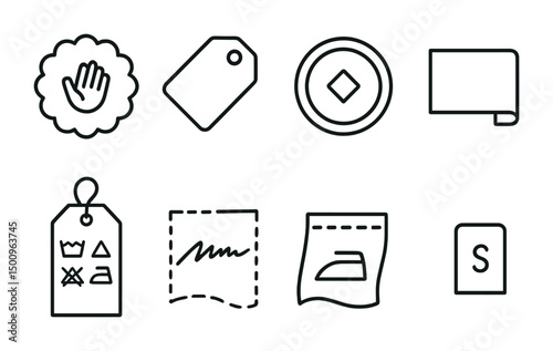 Clothing care symbols and labels for laundry instructions and garment management