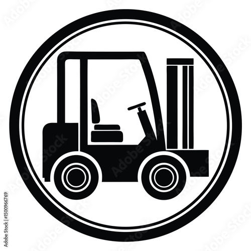 forklift truck vector on white background