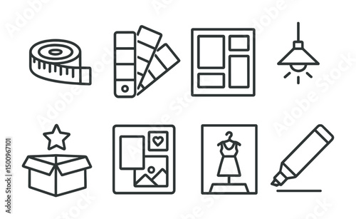 Creative toolkit elements for interior design and styling projects