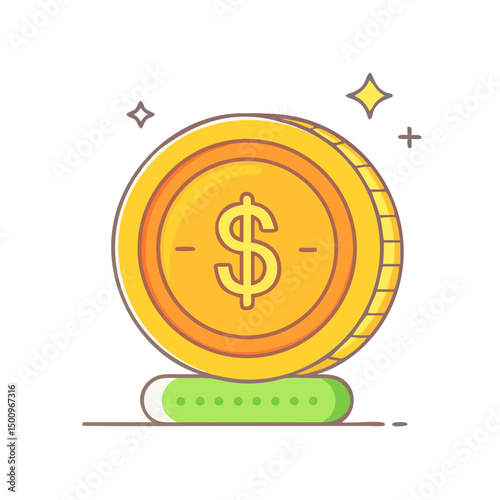Money bag with dollar symbol in a shiny 3D vector style representing wealth and finance