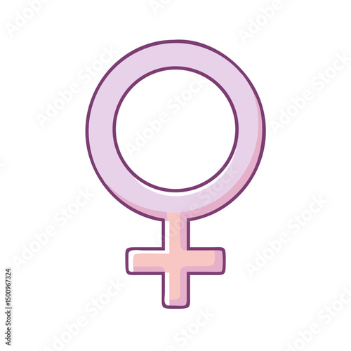 Pink gender symbols for men and women design concept illustration