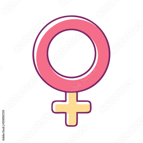 3D pink male and female gender symbols, a perfect icon for feminine and masculine design