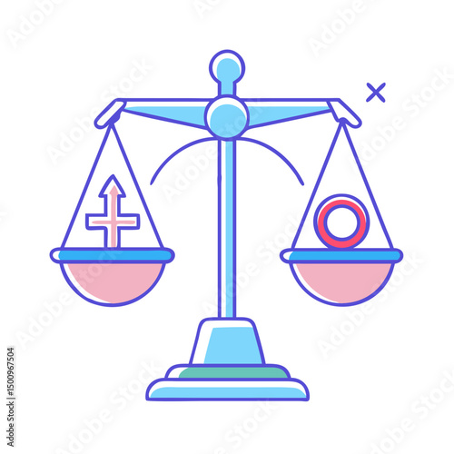 Scales of justice balancing money and law in a symbolic vector illustration