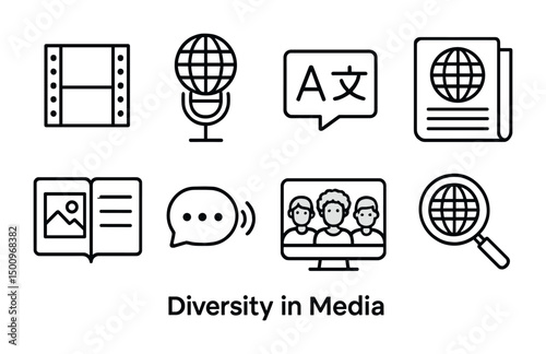 Diversity in media icons for communication and representation design
