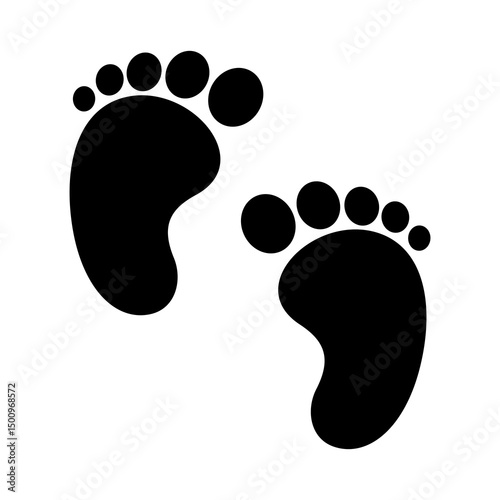 Baby footprints icon, Footprints icon, Vector illustration design.