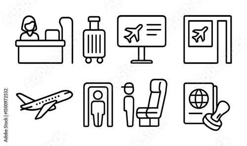 Essential travel elements for airport navigation and security checks