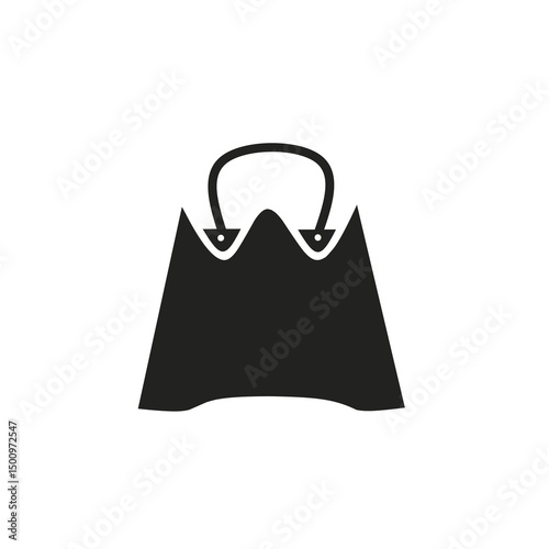 Shopping bag icon purchases from shop graphic element. Vector symbol logotype design.