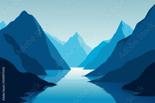 reverse aerial view of dramatic fjords and dark 