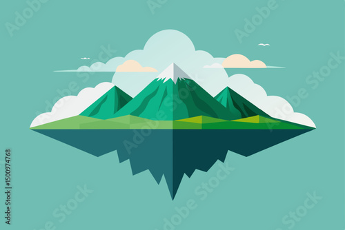 reverse aerial view of volcanic cones dotting the .svg