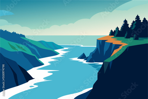 reverse aerial view of wild waves crashing against.svg