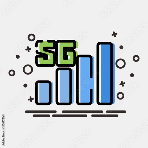 Icon 5g. Internet network elements. Icon in MBE style.