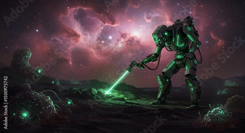 Green-Eyed Robot in Cosmic Landscape