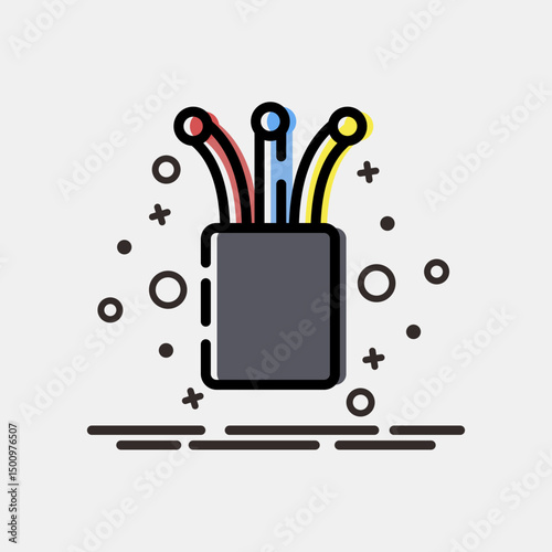 Icon optical fiber. Internet network elements. Icon in MBE style.
