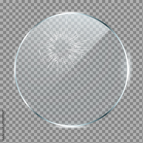 Realistic set of glass cracks isolated on transparent background. Vector illustration of broken window, monitor display, gadget screen, car windshield, gunshot effect. Accident design elements