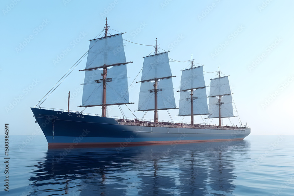 Naklejka premium sailing ship in the sea