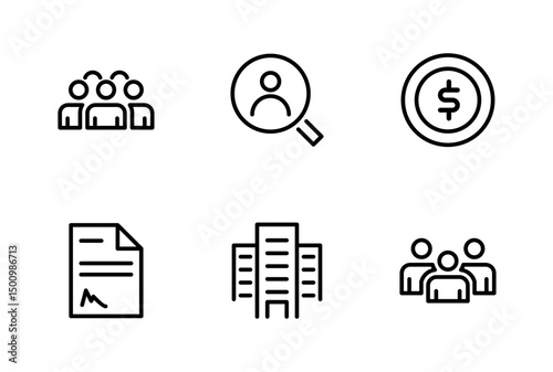 Hiring Process Line Icons. Recruitment, Job Application, Interview, Candidate Selection Vector Set