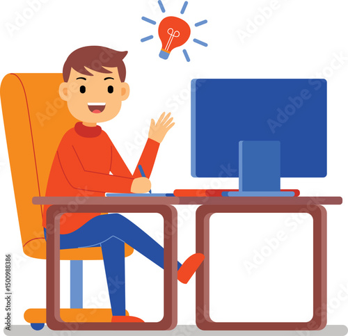 cute graphic designer profession character