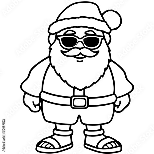 Cool Santa in Shades & Flip-Flops – Vector on White