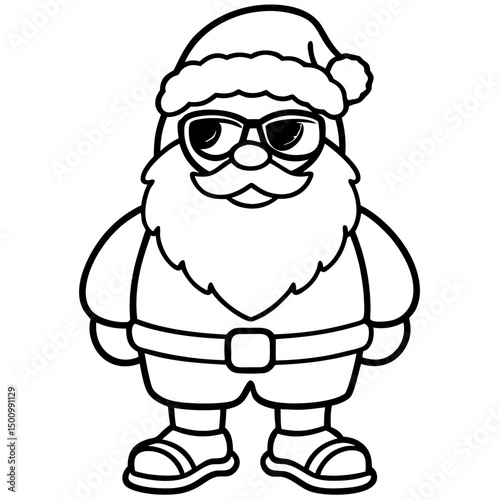 Cool Santa in Shades & Flip-Flops – Vector on White