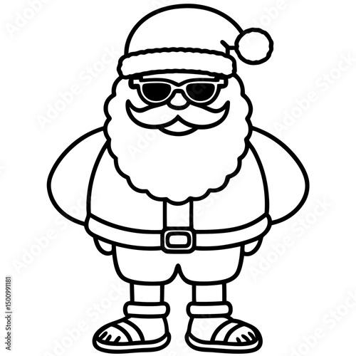 Cool Santa in Shades & Flip-Flops – Vector on White