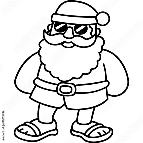 Cool Santa in Shades & Flip-Flops – Vector on White