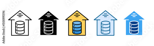 Data Warehouse Icon Set Multiple Style Collection