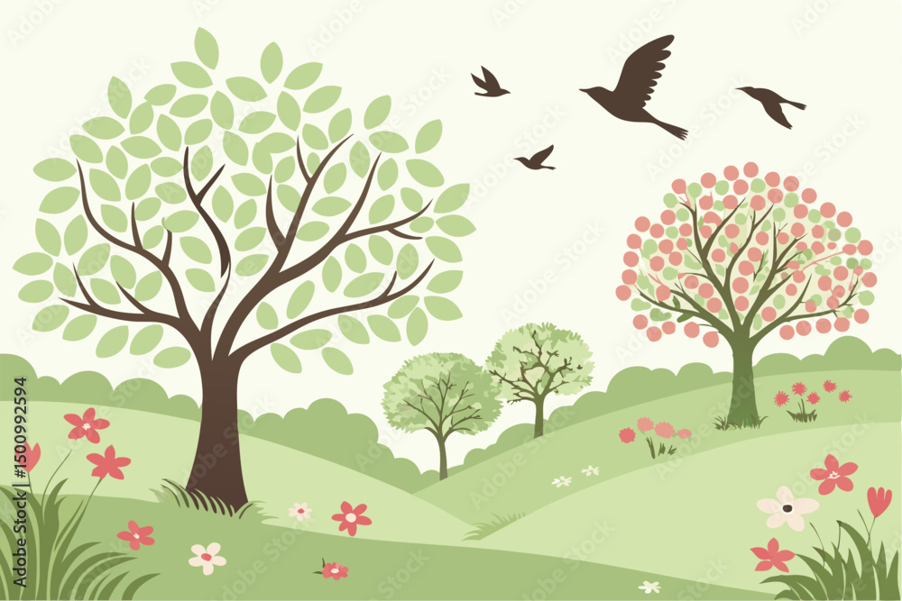 Fototapeta premium birds and nature background and wallpaper 