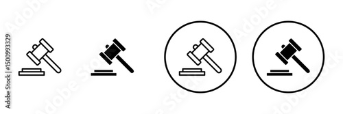 Gavel icon vector. judge gavel sign and symbol. law icon. auction hammer
