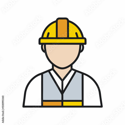 Construction Worker Icon Vector for Labor Services.