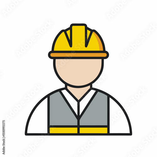 Construction Worker Icon Vector for Labor Services.