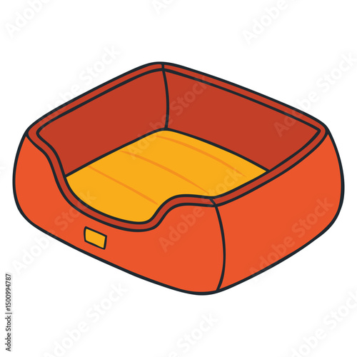 Cartoon cozy pet bed. Dog or cat bed for Sleep. Pet Comfort place