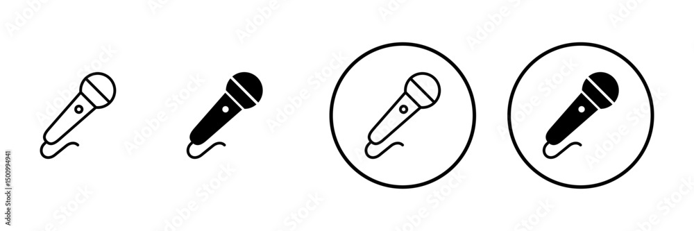 Microphone icon vector. karaoke sign and symbol Microphone icon vector. karaoke sign and symbol
