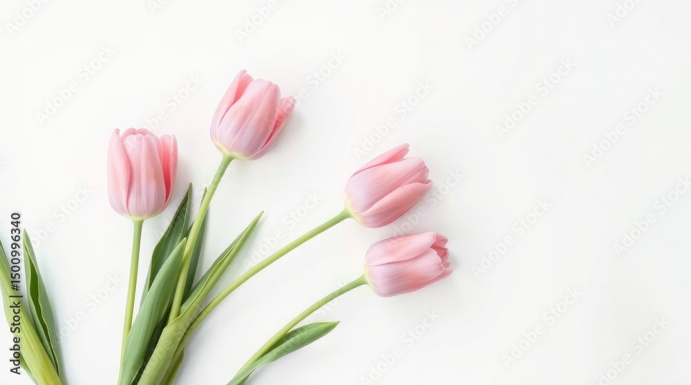 Fototapeta premium Elegant Pink Tulip with Soft Nude Background