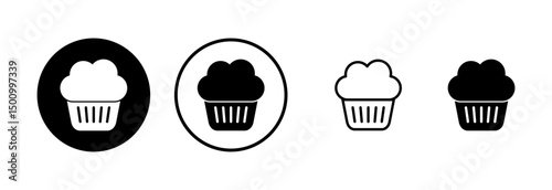 Cup cake icon logo design. Cup cake sign and symbol