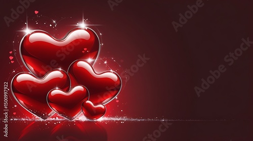 Romantic Red Hearts Valentine s Day Background