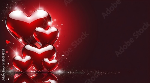 Romantic Red Hearts Valentine s Day Background