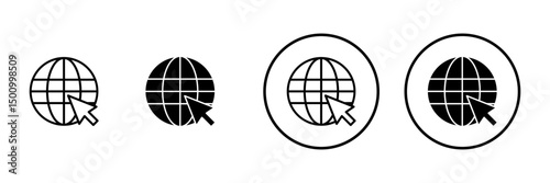 Web icon vector. go to web sign and symbol. web click icon. Global search icon