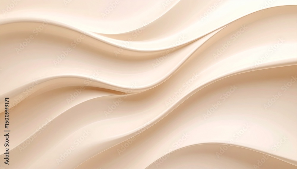 Obraz premium マットなベージュの背景に淡く波紋模様がぼんやりと広がり、控えめながらも奥行きを感じさせる穏やかな質感表現